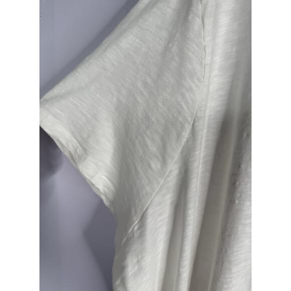 Talbots Womens Sz 3x White 100% Cotton Short Sleeve Slub One Pocket T-Shirt - Picture 3 of 9